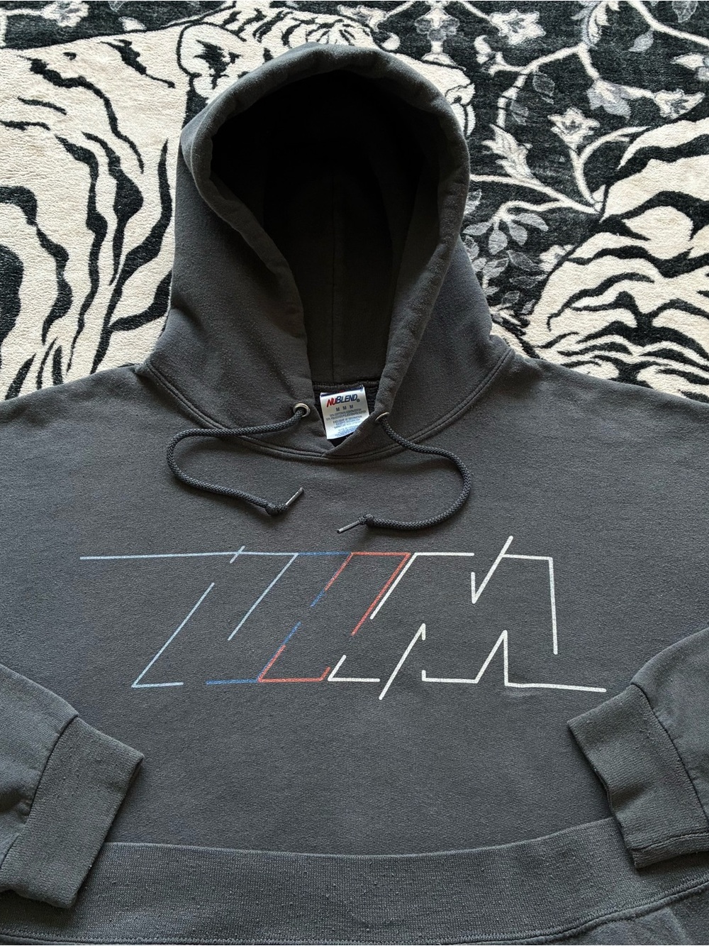 002 - VINTAGE 00s BMW MOTORSPORT FADED JERZEES SWEATSHIRT HOODIE